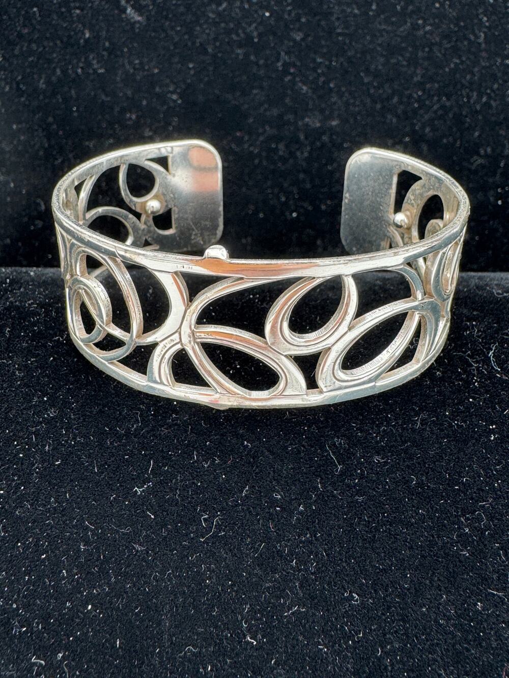Christo Vienna Narrow Cuff Bracelet by Brighton Retired Silver Plate